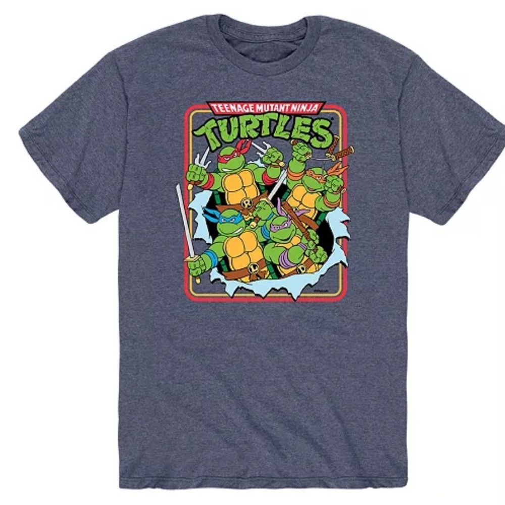 Vintage AIRWAVES Men's Teenage Mutant Ninja Turtles T-shirt Size Small Blue